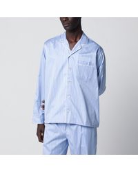 Tekla - Pajama Shirt With Stripes - Lyst