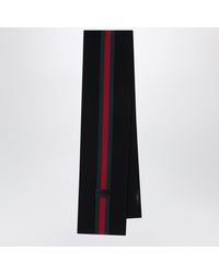 Gucci - Sciarpa A Righe Nera E Verde - Lyst