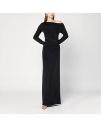 Victoria Beckham - Robe Longue Noire En Jersey De Viscose - Lyst