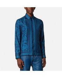 Versace - Slim-Fit Printed Silk Twill Shirt - Lyst