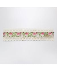 Chloé - Choker-Halskette Aus Spitze Und Jacquardband Mit Blumenmuster - Lyst