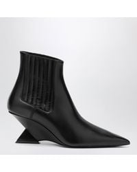 The Attico - Stiefelette Cheope Mit Keilabsatz Aus Kalbsleder, Schwarz - Lyst