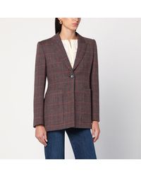 Chloé - Single-Breasted Checked Wool Jacket - Lyst