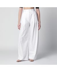 Thelatest - Axel Pleated Wide-Leg Cotton Trousers - Lyst