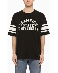 Champion - T-Shirt With Logo Embroidery - Lyst