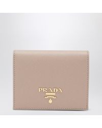 Prada - Small Powderpink Saffiano Wallet - Lyst