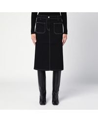 Courreges - Chic Denim Midi Skirt For - Lyst