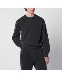 Entire studios - Washed Black Cotton Crewneck Sweatshirt - Lyst