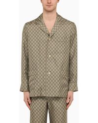 Gucci - Beige/ebony Silk gg Print Jacket - Lyst