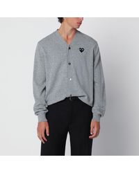 COMME DES GARÇONS PLAY - Light Wool Cardigan With Heart Patch - Lyst