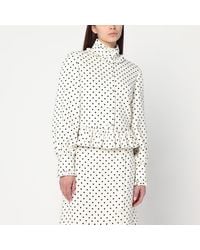 Valentino - White Single-breasted Jacket With Polka Dots - Lyst