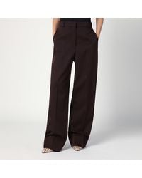 Stella McCartney - Pantalon À Jambes Droites En Laine Prune - Lyst