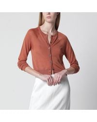Roberto Collina - Brick-Colored Cardigan - Lyst