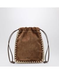 Prada - Cocoa Suede Smartphone Holder - Lyst