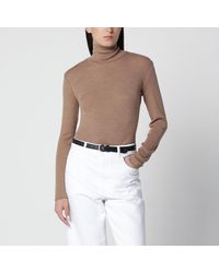 Max Mara - Camel Mélange Turtleneck Sweater - Lyst