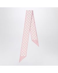 Prada - Seidene Jacquard-Schal Rosa/Weiß - Lyst