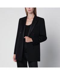 Saint Laurent - Double-Breasted Wool Blazer - Lyst