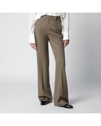 Max Mara - Camel Wool Gabardine Trousers - Lyst