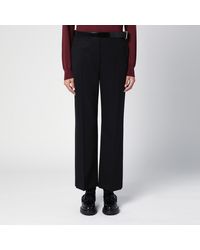 Prada - Gabardine Trousers With Belt - Lyst
