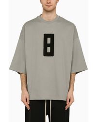 Fear Of God - T-shirt With Embroidery Milan 8 Paris Sky - Lyst