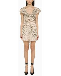 ROTATE BIRGER CHRISTENSEN - Mini abito con leopardata in chiffon con volant - Lyst