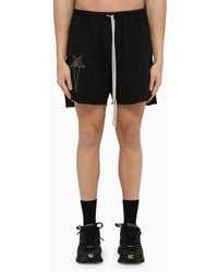 Rick Owens - Cotton Dolphin Short With Logo - Lyst