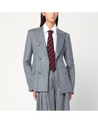 ANDAMANE - Shannon Pinstriped Double-Breasted Jacket - Lyst