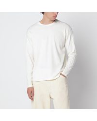 AURALEE - Long-Sleeved Cotton And Cashmere T-Shirt - Lyst