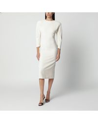 ANDAMANE - Milk Midi Dress With Rounded Shoulders - Lyst