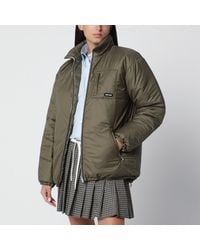 Miu Miu - Military Ripstop Mid-Length Down Jacket - Lyst
