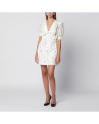 Alessandra Rich - Floral-Print Silk Mini Dress - Lyst