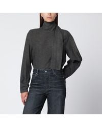 Our Legacy - Blusa grigia scura in cotone e lana - Lyst