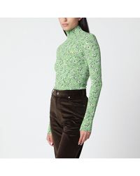 Loewe - High-Neck Top With Floral Jacquard Pattern - Lyst