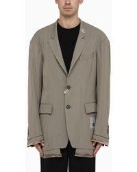 Maison Mihara Yasuhiro - Wool-blend Jacket With Raw Cut Hem - Lyst