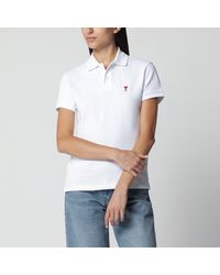Ami Paris - Polo Ami De Caur Blanc - Lyst