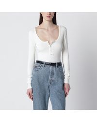 Chloé - Henley Cotton Jersey Top - Lyst