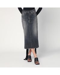 Balenciaga - Gonna con lacci in denim fumé - Lyst