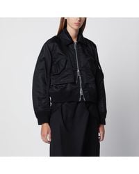Sacai - Satin-Effect Nylon Zip Bomber Jacket - Lyst