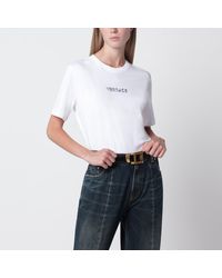 Versace - Slim Cotton Jersey T-Shirt With Embroidered Logo - Lyst