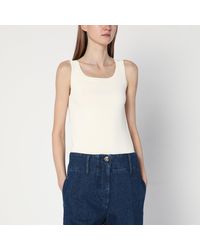 Max Mara - Ivory Top In Crêpe Viscose - Lyst