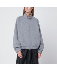 Max Mara - Wool Blend Zip-Up Sweatshirt - Lyst