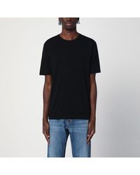 Roberto Collina - T-shirt nera in cotone a costine - Lyst