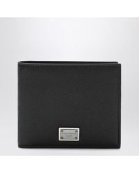 Dolce & Gabbana - Portefeuille En Cuir Dauphine Avec Plaque Logo - Lyst