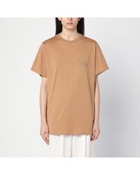 Max Mara - T-Shirt Oversize En Coton Avec Logo Brodé - Lyst