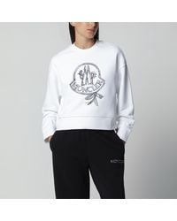 Moncler - Cotton Sweatshirt With Embroidered Logo - Lyst