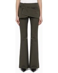 Courreges - Militärgrüne Hose Mit Minirock Aus Baumwolle - Lyst