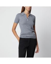 TOTEME - Mélange Ribbed Cashmere And Silk Polo - Lyst