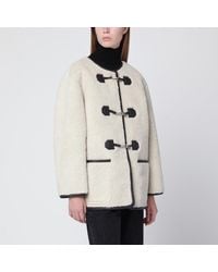 DUNST - Cream Shearling Effect Fabric Jacket - Lyst