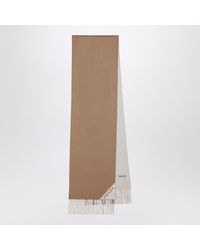 Prada - Sciarpa in double cashmere beige - Lyst