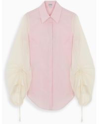Loewe Pink Blouse With Curled Sleeves Detail